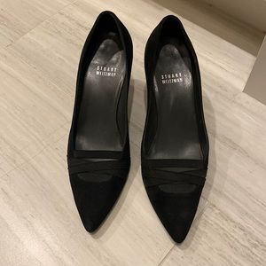 Stuart Weitzman Black Suede Heels Pumps worn once Size 7 37